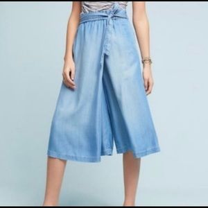 Chambray Gaucho Skirt Pants by Holding Horses